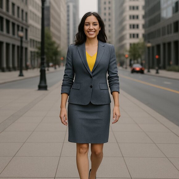 Gianni Bini Gray Skirt Suit Set – Blazer & Skirt – Size 10 - Picture 1 of 6